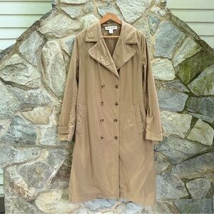 Caron Callahan Khaki Double-Breasted Trench Coat